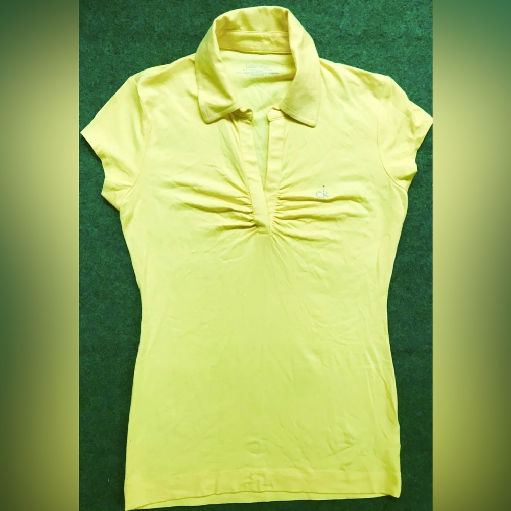 CALVIN KLEIN Woman’s Sleeveless Shirt/Top CottonBlend XS GlitterLogo Stretchable